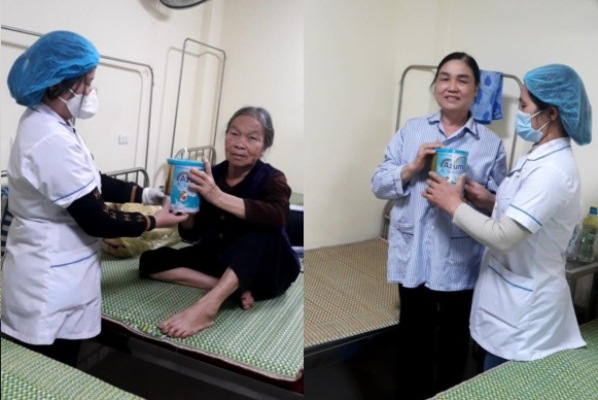 Bệnh nhân nghèo bệnh viện Mỹ Đức nhận sữa Azumi, Canxi Nano